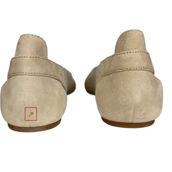 Nine West Marie Perforated Suede Ballet Shoe Cream 9 - Picture 5 of 6